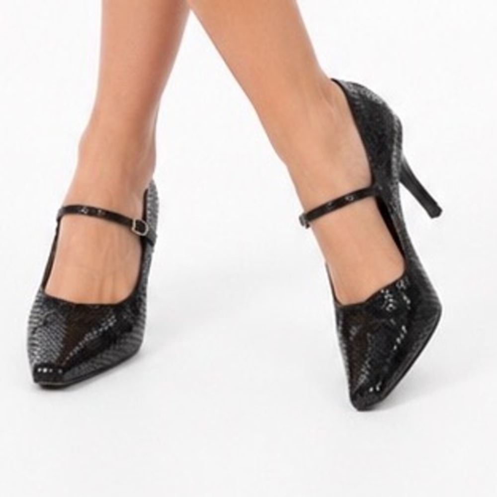 Timothy Hitsman Vintage Y2K Snakeskin Embossed Mary Jane Heels Women's 10M